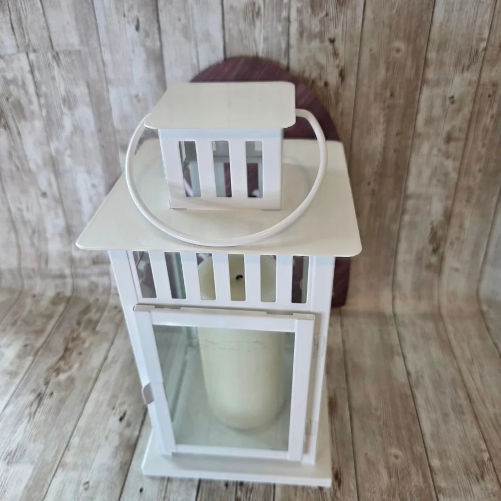 White Lantern With Candle